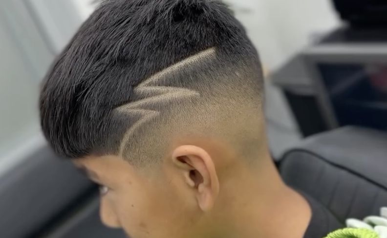 Custom hair design with skin fade